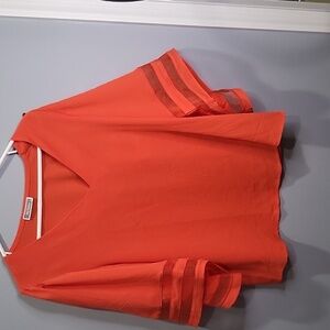 NWOT Shy Velvet orange top with bell sleeves size small